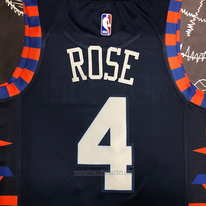 Camiseta New York Knicks Derrick Rose #4 Ciudad Edition 2019-20 Azul
